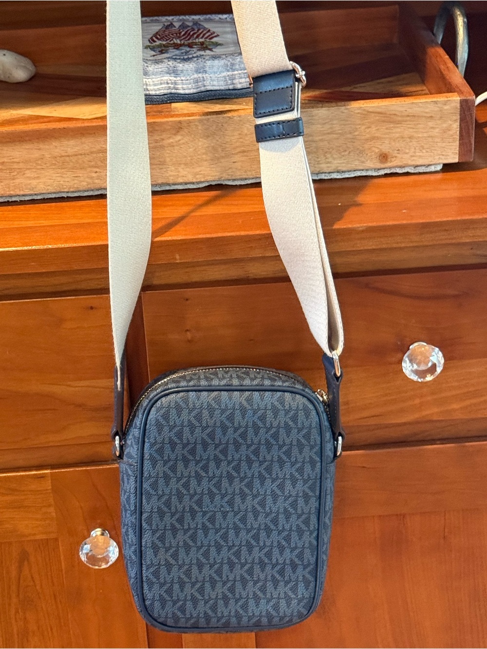 Michael Kors Blue MK Signature Crossbody Messenger Bag - Picture 5 of 6